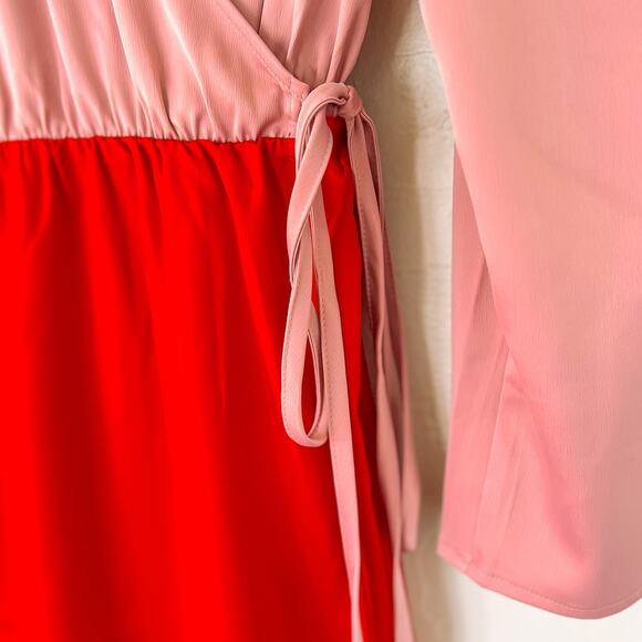 Warehouse Two Tone Wrap Dress NWT size 6 US - Picture 5 of 7